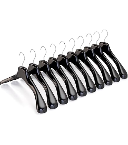 Set 20 Grucce Appendini In Plastica – Nero, Con Barra E Gancio Girevole 360°, Larghezza 45 Cm – Made In Italy