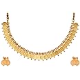 ZENEME Jewellery Set Gold Plated Laxmi Temple Coin Necklace Set With Earrings Jewellery For Women & Girls