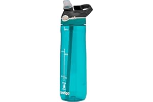 Contigo Ashland Autoseal Water Bottle with Flip-Straw | Large 720ml BPA Free Drinking Bottle | Sports Flask | Leakproof