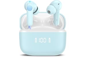 PUQO AI Language Translation Earbuds Real Time, Supports 144 Languages with AI App, 48H Translator Earbuds fit Travel/Business/Learning, 3-in-1 Bluetooth Headphones 5.4 with ENC Mic, 4 Trans Modes, Blue