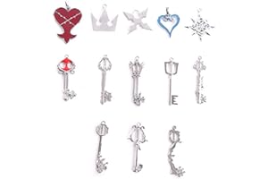 I3C Kingdom Hearts, set di accessori per portachiavi, orecchini, ciondoli unisex per uomo e donna (13 pezzi), Metallo