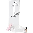 LUNDBY Dolls House Furniture Bathroom Set – Shower Cubicle + Towel + Shampoo + Soap – Doll House Accessories – 4-piece set for 11cm Mini Dolls – Age 4+ 1:18
