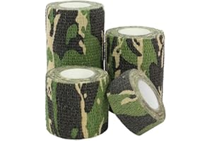 Cooliya 4 Rolls Elastic Non-Woven Pet Self-adhesive Bandage First Aid Medical Wrap for Dog，Cat，Horse (Camouflage)
