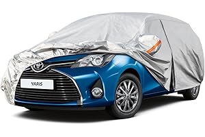 Kayme Bâche Voiture Étanche Respirante Compatible avec Toyota Yaris (1999-2025), 6 Couches Housse de Protection Voiture Extérieur, Contre Pluie Soleil Poussière avec Zip et Doublure en Coton.