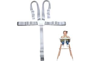 BFUZXY 5-Punkt-Kinder-Sicherheitsgurt,Kinderschutzgurt für Hochstuhl,Ersatzgurt,Tripp Trapp & Hauck Hochstuhl,Verstellbarer Babygurt Kinderwagen und Hochstuhl,Buggy,Ersatz,Weißer Ovaler Gurt (1 Stück)