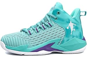 DHOVOR Boys' Girls' Basketball Shoes Kid's Basketball Trainers Shoes Anti Slip Sports Shoes Fashion Sneakers