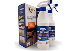 Pack 2 unidades Spray Katifa Antimoho 500ml. Limpiador de manchas de humedad y moho en bañeras, juntas de azulejos, paredes, techos, piedra de exteriores, ladrillos, etc. Uso interior y exterior.