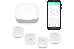 Smart Leak Sensors, YoLink 1/4 Mile World's Longest Range Wireless Smart Water Leak Sensor Compatible with Alexa and IFTTT Leak Detector with App Alerts and Remote Monitor, 4 Pack, YoLink Hub Included