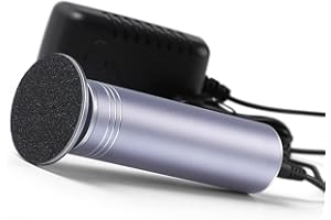 ‎I.B.N Elektrische Hornhautentferner Einstellbare Geschwindigkeit Professionelles Pediküre Fußfeile mit Austauschbaren Fußfeilen für Tote Harte Rissige Haut, mit 60 Stück Ersatz Schleifkissen (Grau)