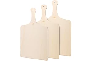 G.a HOMEFAVOR Pizzaschieber Holz, 42 x 30cm Pizzaschaufel Flammkuchenbrett Pizzabrett für Hausgemachte Pizza und Brot (3er Set)