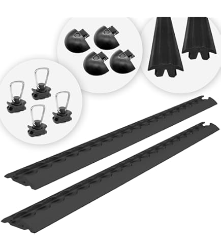 Airline-rail, robuust, geanodiseerd, vierkant, zwart, 2 x 2,0 meter (1975 mm), met 4 ogen en 4 eindkappen, aluminium sjorrail Black line, hoge stabiliteit en duurzaamheid, voor aanhanger, auto, camper