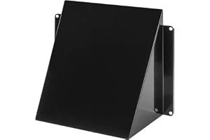 Repa Market 150 x 150 mm / 6" x 6" svart förzinkad stål huvendükt - Rektangulärt externt ventilationsgaller - Metallisk utomh