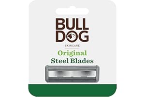 BULLDOG Skincare - Kit de 4 Recambios de 4 Hojas y 1 Hoja Extra de Precisión Compatible con la Maquinilla de Bambú - Consigue un Afeitado Apurado - Embalaje Sostenible y Reciclado, Cargadores