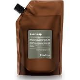 Jean&amp;Len Rosemary &amp; Ginger Hand Soap, Cleans Punished Hands, Daily Use Liquid Soap in Refill Bag, Paraben, Silicone, Micropla