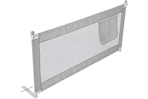 Shoze 150cm Bed Guard Bed Rail Folding Child Toddler Bed Rail Safety Protection Guard Portable Travel Child Bed Rail for Toddler Baby and Children Gray
