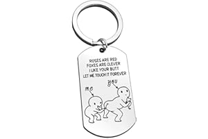 DABIHU Funny Couple Gift Keyring Girlfriend Gift from Boyfriend Let Me Touch it Forever Keychain Anniversary Valentine's Day Gift for Boyfriend Girlfriend Christmas Birthday Gifts for Husband Wife