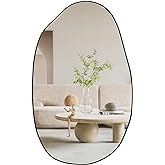 CASSILANDO Irregular Wall Mirror, Asymmetrical Wall Mounted Mirror, Unique Vanity Mirror, Decorative Mirror for Living Room,