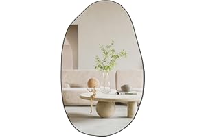 ‎CASSILANDO CASSILANDO Asymmetrischer Spiegel, Unregelmäßiger Wandspiegel, Einzigartiger Kosmetikspiegel, Geformter Ankleidespiegel, Dekorativ für Wohnzimmer, Badezimmer, Schlafzimmer, 85 x 52 cm