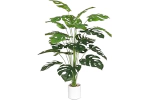 ‎TUOCAL Tuocal 71CM Künstliche Pflanze Wie Echt, 24 Blätter Tropische Palme Gefälschte Monstera Baum im Topf Kunstpflanzen Groß Faux Pflanze für Outdoor, Indoor, Wohnzimmer, Balkon, Schlafzimmer, Zimmer Deko