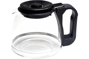 Sanfor - Jarra Universal Cafetera Eléctrica | Tapa Antigoteo | Vidrio Transparente | Tamaño Abombado Pequeño | Medidas 14,5 x 9 x 13,5 cm