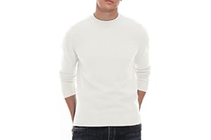 Hisir Men's Jumpers Tops Winter Warm Knitted Crew Neck Jumper Long Sleeve Soft Cozy Mock Neck Knitwear Pullover Sweaters for Men