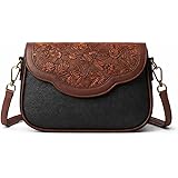 HaveGlam Floral Embossed Crossbody Sling Bag Small Shoulder Handbag for Daily Use Travel & Shopping Phone Purse with Adjustable Strap Lightweight Trendy Bag for Ladies & Girls: 