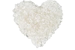 Soulnioi White Crystal Tumbled Chips Stone Natural Crystal Crushed Stones Irregular Bulk Gemstones 5-7mm 100g for DIY Garden Home Decorative