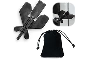 PVMN 1 tope de puerta portátil y 1 bolsa de almacenamiento, cerradura de viaje de acero inoxidable, antirrobo, no requiere taladrar, adecuado para hotel, cerradura de puerta de casa (negro)