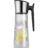 WMF Basic Wasserkaraffe mit Griff 1,5 liter, Glaskaraffe mit Deckel 1,5 l, Silikondeckel, CloseUp-Verschluss