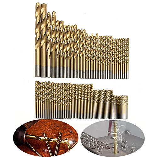 Fortag 99.tlg Micro Bohrer Set Titanium HSS Metallbohrer Spiralbohrer Handspiralbohrer Bohrersets Werkzeug Drill Bit 1.5 mm-10 mm