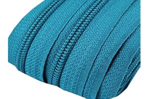 Schnoschi 2 m endlos Reißverschluss 5 mm Laufschiene + 5 Zipper Meterware teilbar Farbwahl (türkis)