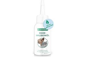 Silberkraft Ear Mite Oil 50 ml for Dogs, Cats and Other Pets, Effective Care Agent Against Ear Mites, Ear Caves, Itching, Yeast Fungus and Inflammation on the Ear, Gentle and Gentle Cleaning
