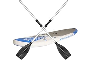 Senermter Lot de 2 pagaies de Kayak, rames en Aluminium, pagaie de Kayak réglable, rames de canoë Amovibles, rames de Bateau Robustes pour Kayak, Bateau, Surf, Sports Nautiques en Plein air