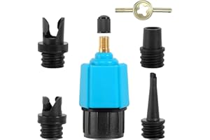 GLQSLQ SUP Adapter für Kompressor, Sup Pumpe Adapter, Stand Up Paddle Board Luftpumpe Adapter, mit 4 Gasdüse Sup Ventil Adapter, für Alle Arten Schlauchboot Kajaks Paddle Board Ventiladapter Zubehör