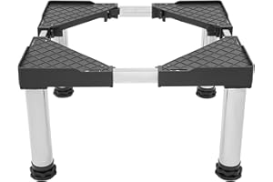 XIGNER Waschmaschinen Untergestell waschmaschinensockel Verstellbar 42-65cm Breite, 29-31cm Höhe, Bärenlast 150kg, Rutschfest für Waschmaschine, Kühlschrank, Trockner, Gefrierschrank erhöhung (Schwarz)