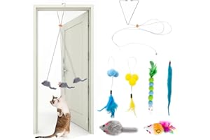 AWAVM 7 Juguete Colgante para Gatos para Marco de Puerta, Juguetes Gatos para Colgar,Juguete Interactivo para Interior(Color al Azar)