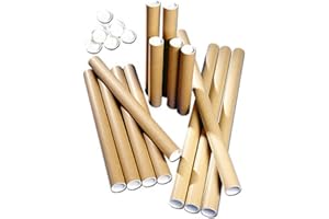 CRYSTAL MAILING 1 x (Size 50mm-A1) Cardboard Postal Tube Strong Quality Mailing Shipping Dispatching Brown/Yellow