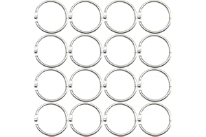 Ruidee 20 Pezzi Foglia in Metallo Raccoglitore ad Anelli 25mm Portachiavi Anelli del Libro Anelli Rilegatura Anelli per Tenda Anelli leganti con Cerniera in metallo Portachiavi Anello (HYQ/25mm）