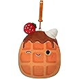 Squishmallows 3.5"" Clip-On Weaver The Waffle, Small, Orange