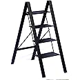 Aardwolf Quickfit Foldable 4-Step Ladder | Premium Ladder for Home | Wide Step Ladder | 150 Kg Load Capacity | Anti Skid Ladder Shoes (Black)
