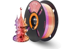 XINGTONGZHILIAN High-Speed Tri-Colour/Red Gold Purple /1KG, High Speed Up to 600mm/s 3D Printer Filament Dimensional Accuracy +/- 0.02 mm, 1kg Cardboard Spool(2.2lbs) Fits for Most FDM 3D Printers