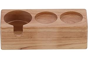 ATYHAO Stazione di Pressatura Caffè in Legno, Supporto per Tappetino per Caffè Espresso in Legno a 3 Fori Supporto per Manico in Legno Composito Base per Rack Supporto per Pressino per Caffè per Bar Caffette