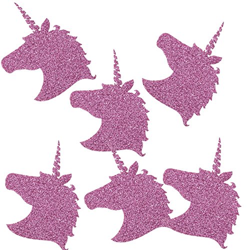 12 Textil Patch Aufbügler Aufbügelflicken Applikation Einhorn Unicorn lila Glitzer zum Selber Flicken Stylen Dekorieren ca. 6 x 4,5 cm