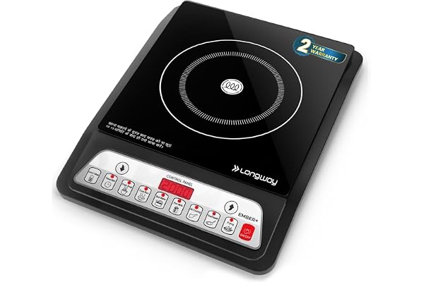 Longway Ember Plus IC 2000 Watt Induction Cooktop with Auto Shut-Off & Over-Heat Protection With 7 Cooking Mode & BIS Approve