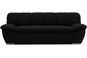 ‎DOMO. COLLECTION DOMO. Collection Splash Sofa, 2-Sitzer Couch - Garnitur - 211 x 96 x 76 cm, 2er Polster schwarz