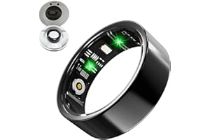 LONGLU Anillo inteligente para hombres y mujeres, anillo de seguimiento de fitness con frecuencia cardíaca, presión arterial, oxígeno en sangre, sueño, deporte, IP68 impermeable, rastreador de salud