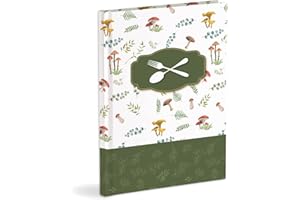 MARELI Recetario personal para escribir con 3 marcapáginas de comida con 60 hojas (120 páginas no numeradas) de papel marfil a rayas. Setas de colores