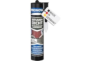 Pronova Bitumen Dicht Bitumendichtmasse Dach Abdichten Sofort Regenfest & Frostbeständig Bitumenmasse zum Kleben und Abdichten Bitumen-Schindel Bitumenkleber Kaltkleber Außen 300ml Schwarz