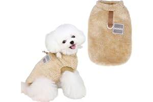 HENFUME cappottino cane taglia piccola,maglioncino cane taglia piccola pigiama per cani,cappotto cane vestiti per cani,vestiti per gatti chihuahua vestiti Facile da Indossare e Colori Vivaci(L, Marrone)