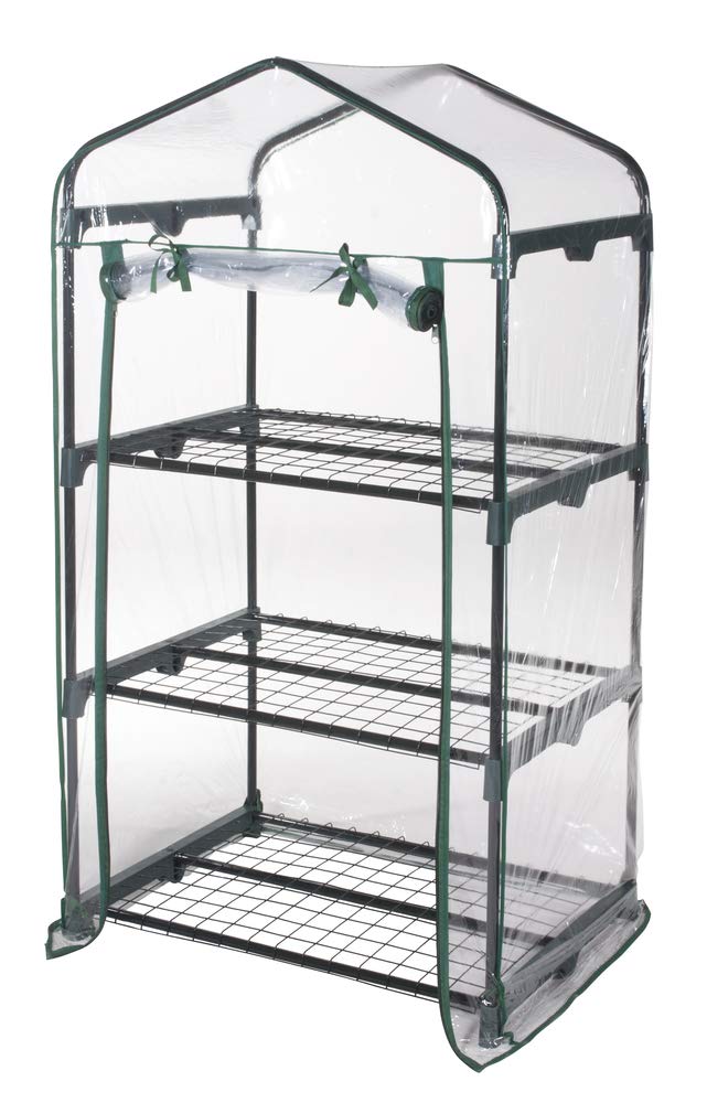 VERDELOOK | Serra Rettangolare a 3 Ripiani con Apertura a Cerniera, 69x49x125 cm, con Telo Trasparente in PVC, Serra da Giardino e Balcone, per Protezione Piante, per Giardinaggio
